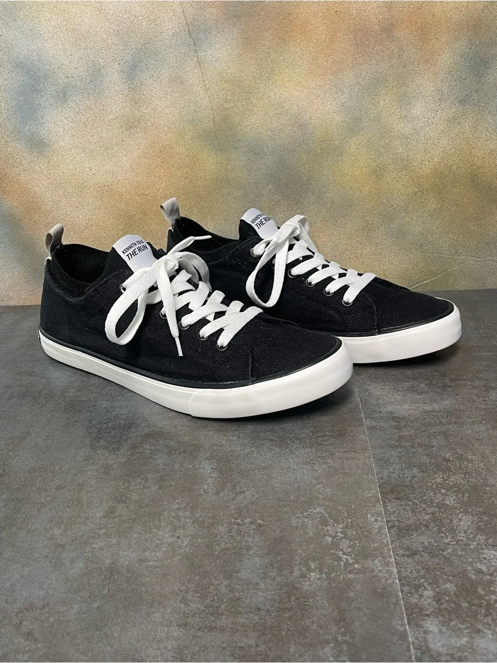 Kenneth Cole The Run Black Canvas Men’s Sneakers Size 10 Medium